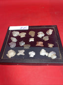Native American Artifacts Lot 18 w/ Frame Arrowheads Collection 9”x7” Frame #25