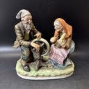 Lefton China Figurine #4146 Old Man and Woman Spinning Statue