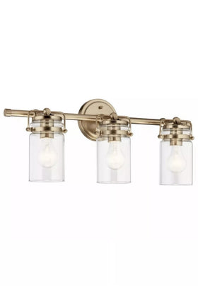 Kichler 45689 CPZ Brinley 3 Light 24"W Bathroom Vanity Light/ 2 PCs