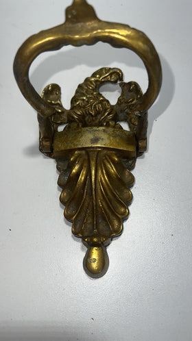 Large Vintage Solid Brass American Eagle Door Knocker 6 1/2" Name Plate