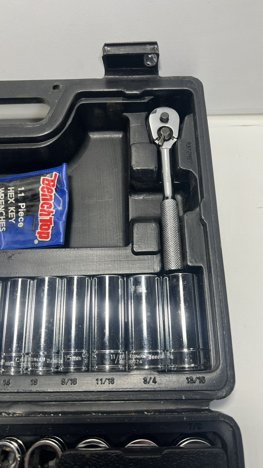 BenchTop 100-Piece Mechanics Tool Set. 1 Piece Lost