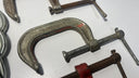 Large Lot 13 of Vintage & Modern C-Clamps -Adjustable, Heavy Duty, Various Sizes