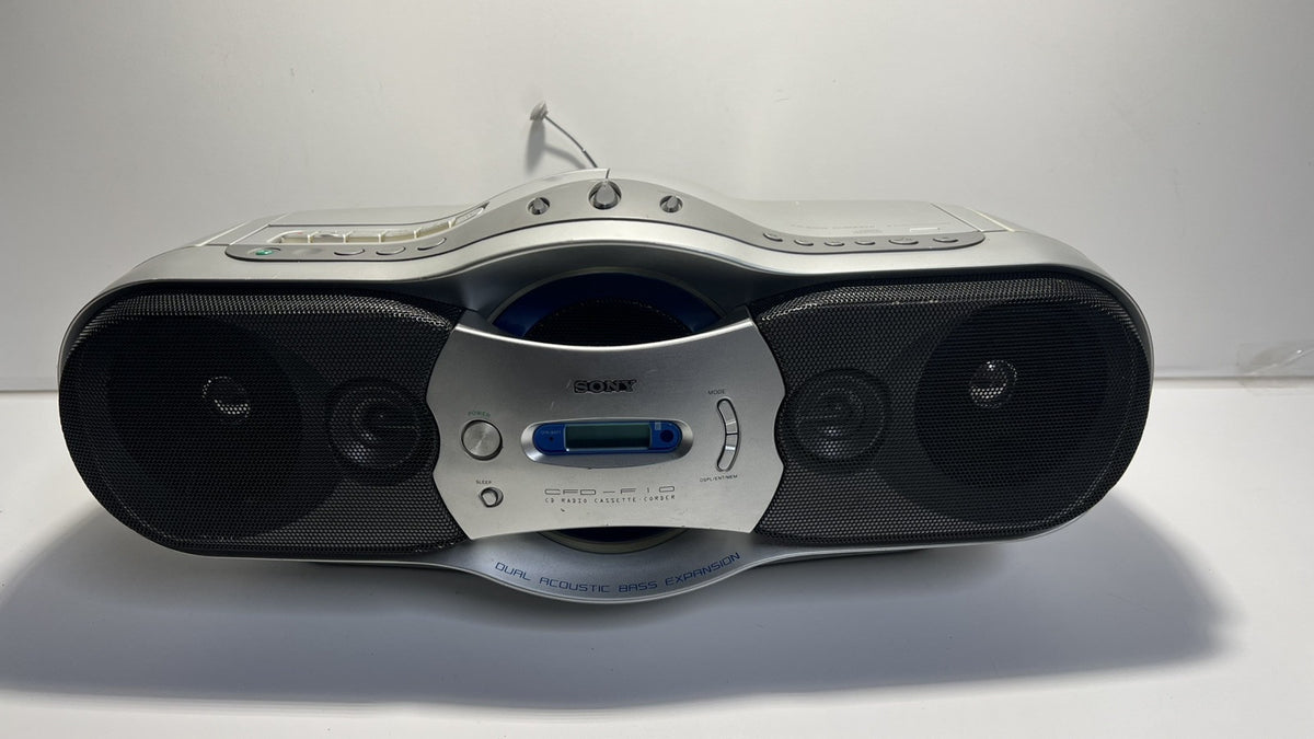 Sony Boombox CFD-F10 CD AM/FM Radio Cassette CD Recorder Mega Bass **READ**