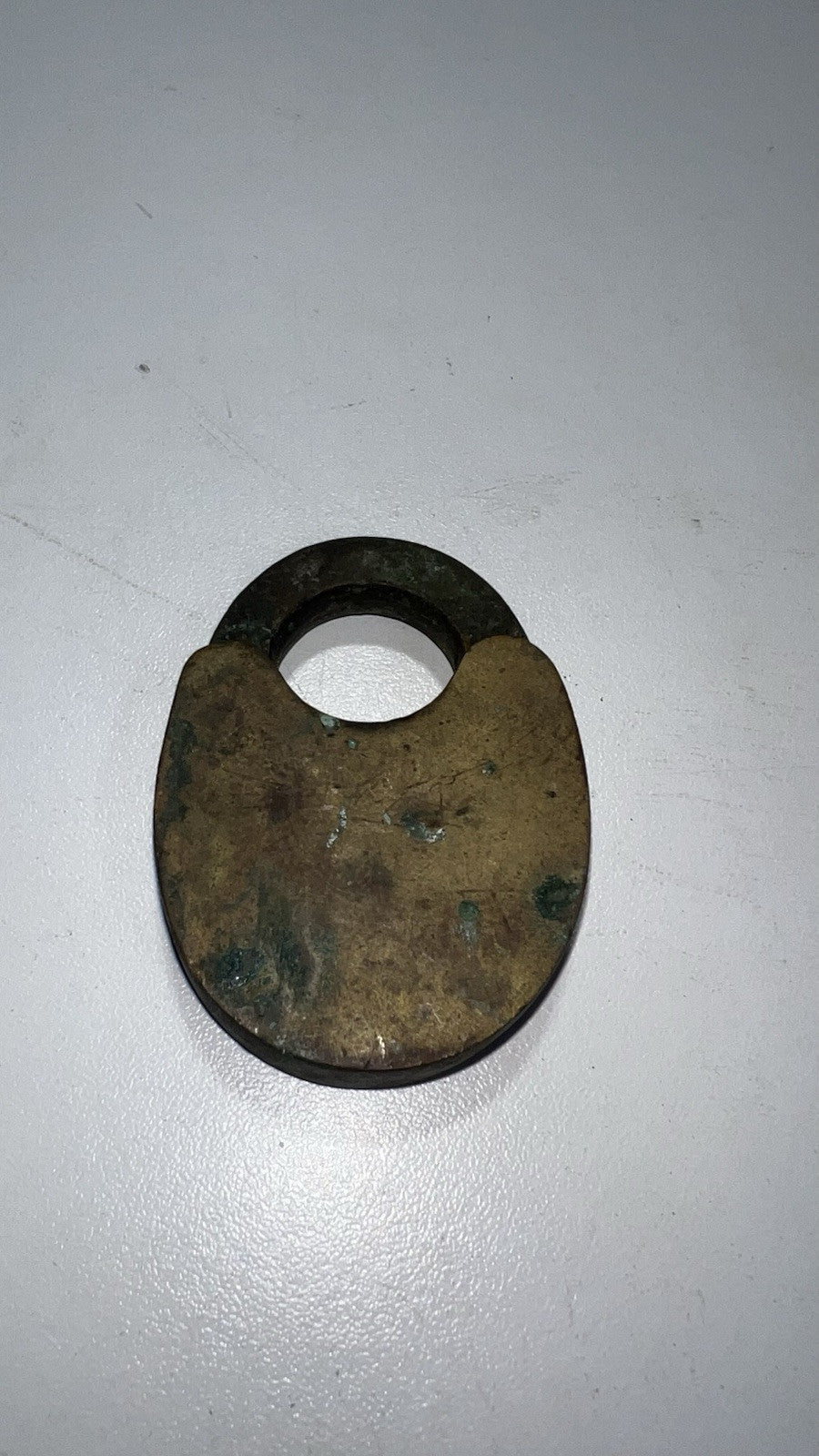 ANTIQUE "SAFE" BRASS PADLOCK  OLD VINTAGE LOCK NO KEY