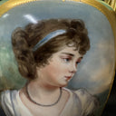 Antique Porcelain Hand Painted Vase With Portrait Of Women, France, Signed!!!