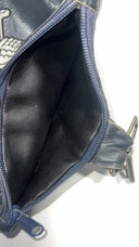 Vintage Leather Golf Pouch with Winged Ball and Clubs Embroidery