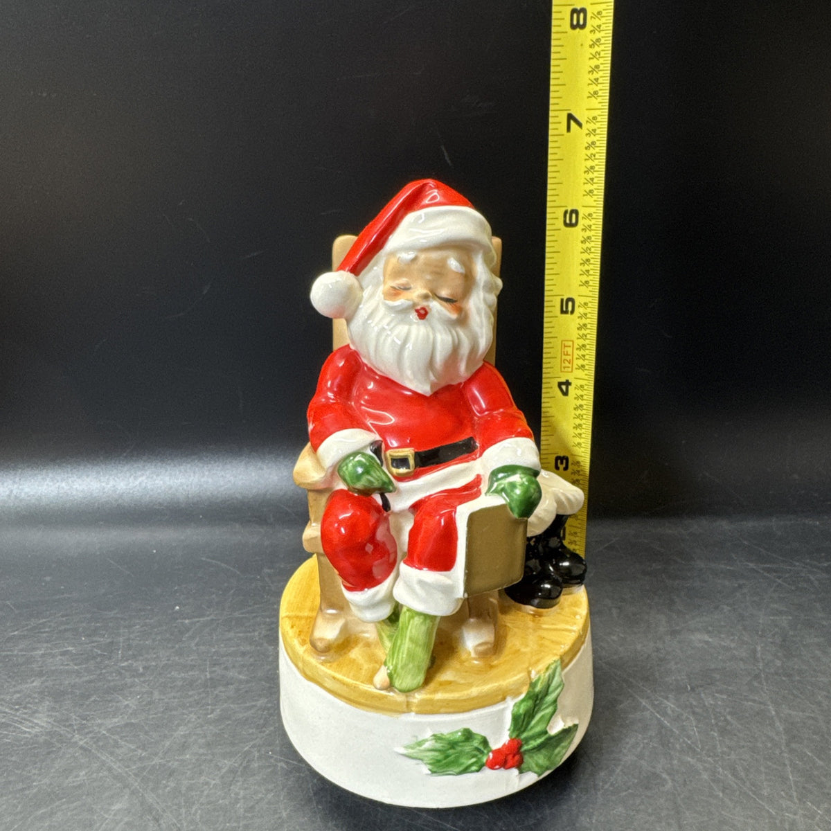 Vintage 1976 Josef Original Ceramic Christmas Sleepy Santa Musical Figurine