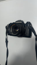 CHINON CE-4 Vintage 35mm SLR Film Camera with Rokinon 49mm- Untested