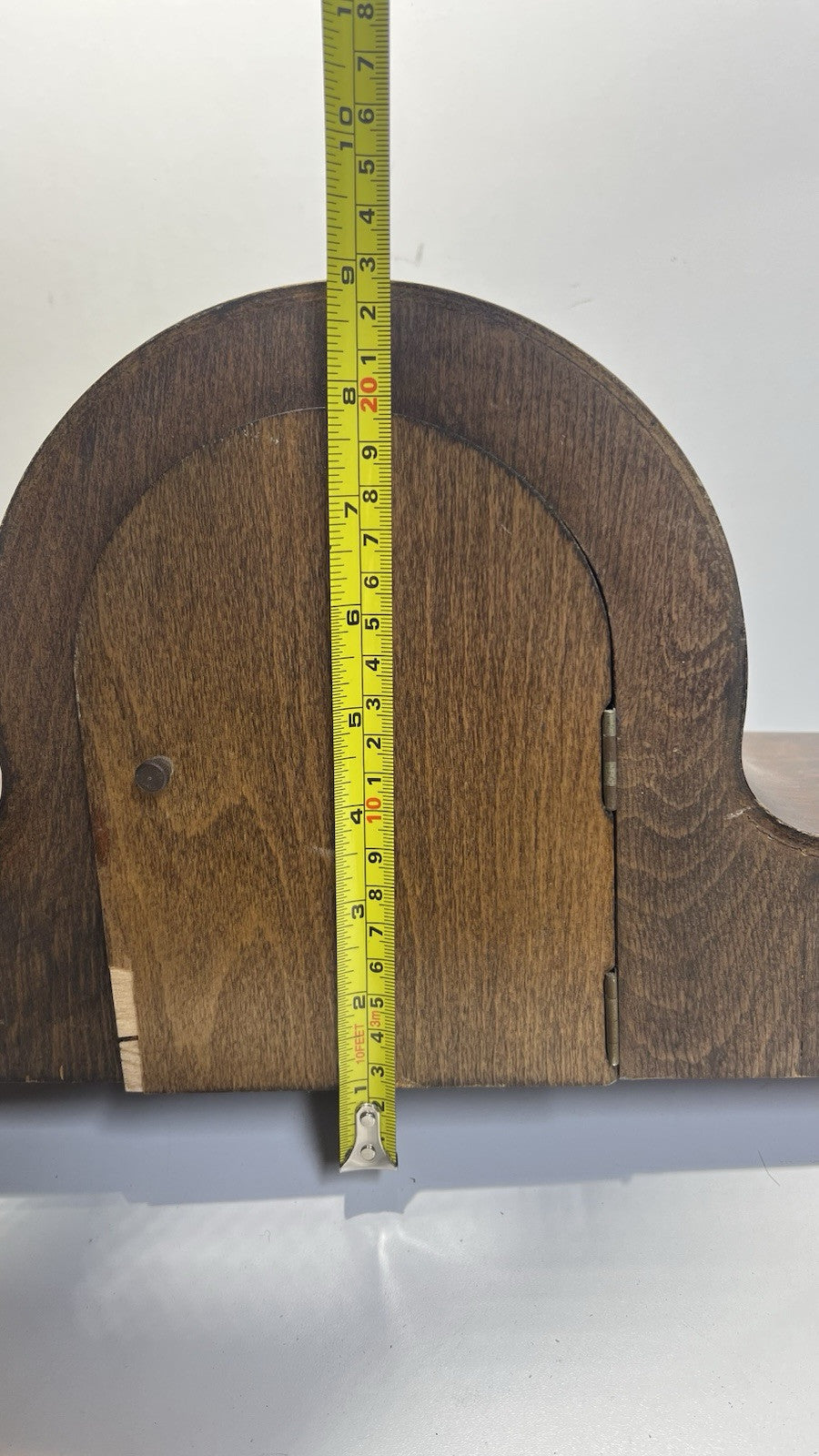 Vintage DDR Sonneberg Wooden Mantel Clock with Gong - For Repair (No Key)