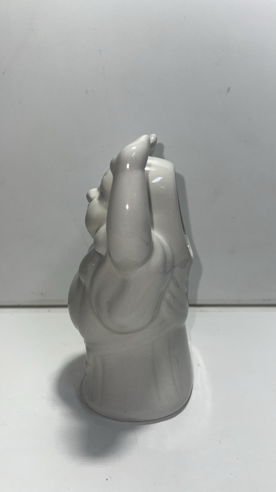 Benihana Happy Buddha Hands Up 7" Tiki White Ceramic Cocktail Mug Cup Vintage
