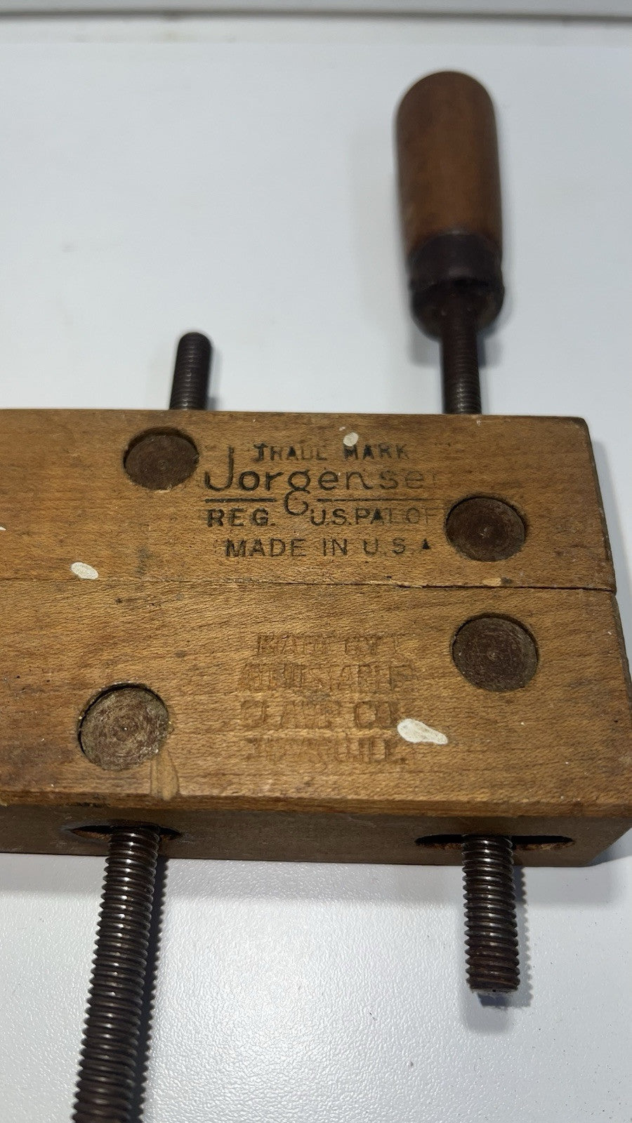 Trademark Jorgensen Set of  2 Adjustable Wooden Clamps Wood Screw, Size 3/0 USA