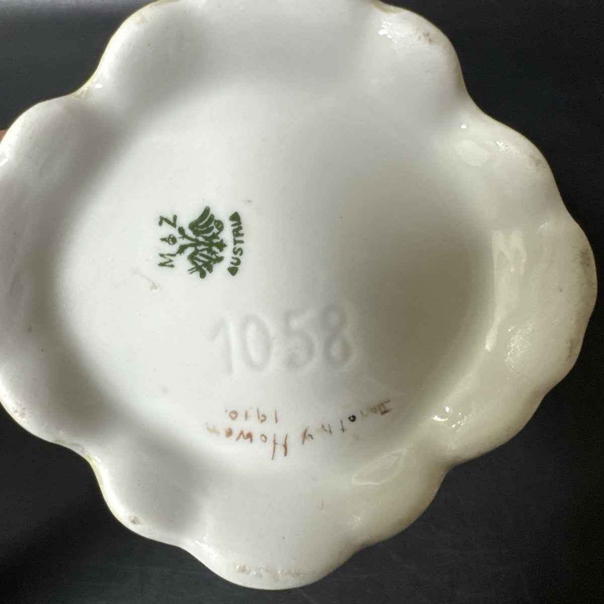 M Z Austria Gold Trim Basket, Handled Bowl