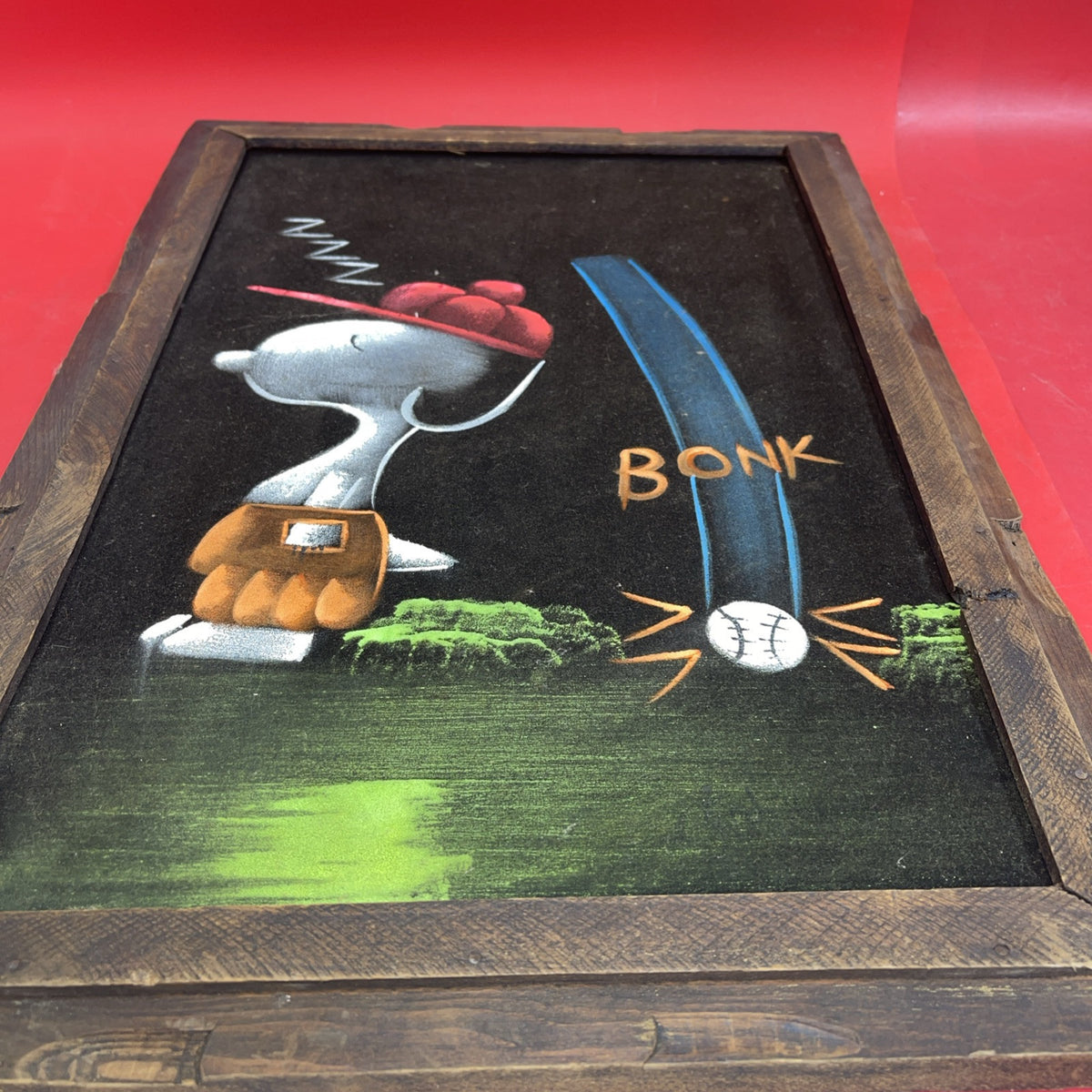 PEANUTS SNOOPY  Vintage Felt Painting 1980'S