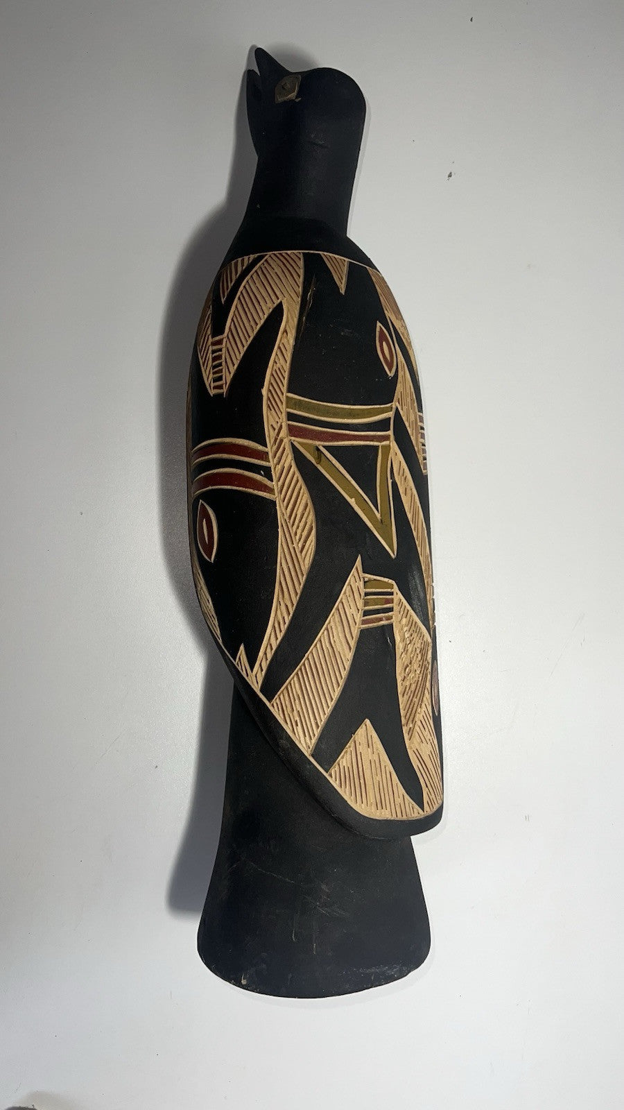 African Tribal Carved Wooden Bird Sculpture - Handcrafted Ethnic Art Décor