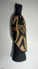 African Tribal Carved Wooden Bird Sculpture - Handcrafted Ethnic Art Décor