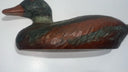 Vintage Hand-Carved Wooden Duck Decoy with Hole – Rustic Hunting Collectible