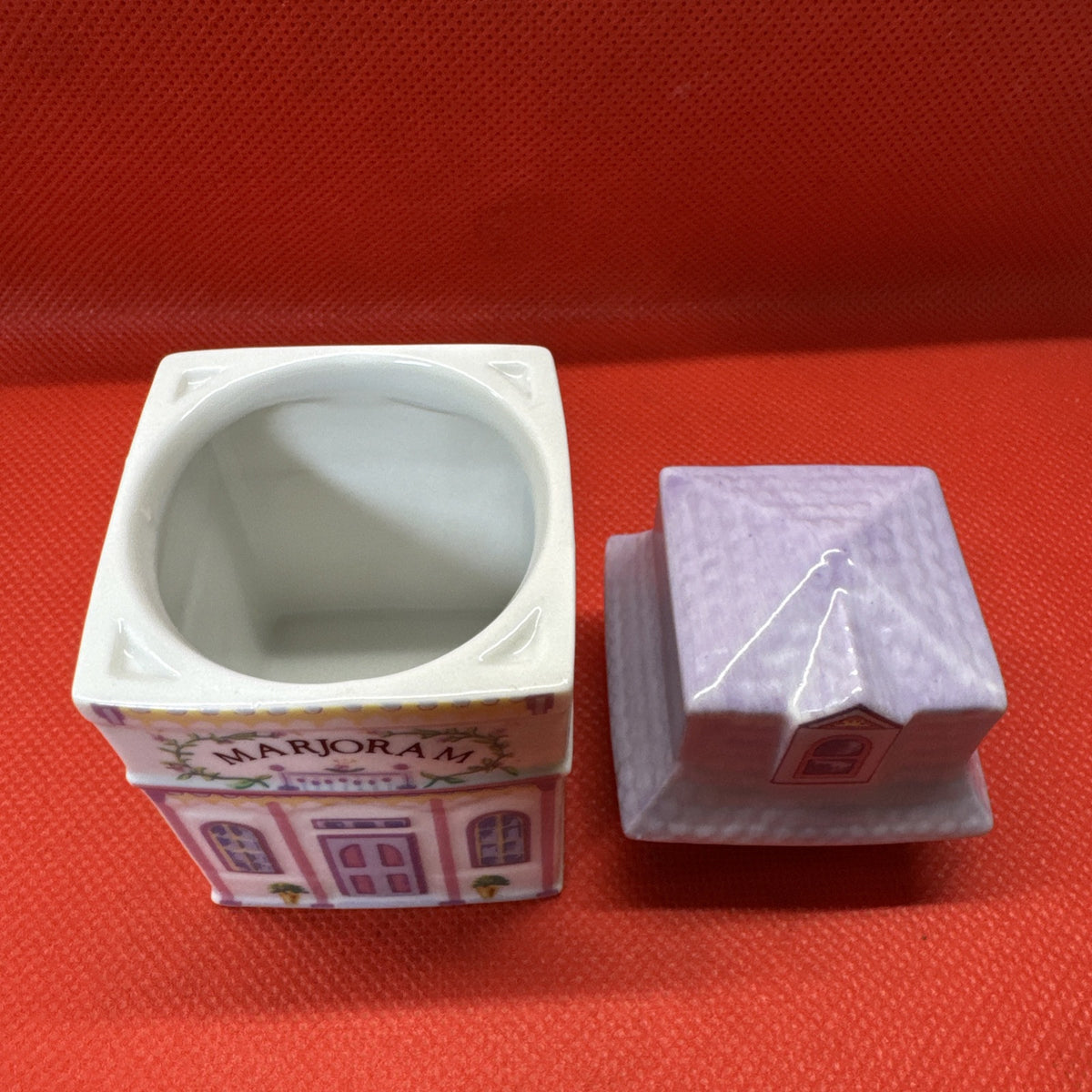 Vintage 1989 Lenox Spice Village MARJORAM Jar & Lid