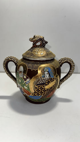 Vintage Japanese Satsuma Moriage Dragon Teapot – Hand Painted, 6” Tall