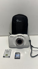 Nikon COOLPIX S33 13.2MP Waterproof Digital Camera + Battery, SD Card & Case
