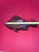 Hand carved wooden fish box
