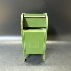 Vintage Crown Toy MFG Corp. Olive Green Tin Mail Coin Bank Still Made In USA