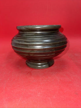 Vintage 1960's McCoy Pottery Green Floraline Ribbed Planter Marked 424