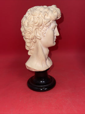 ANTIQUE G. RUGGERI DAVID BUST ON BASE MARBLE BASE