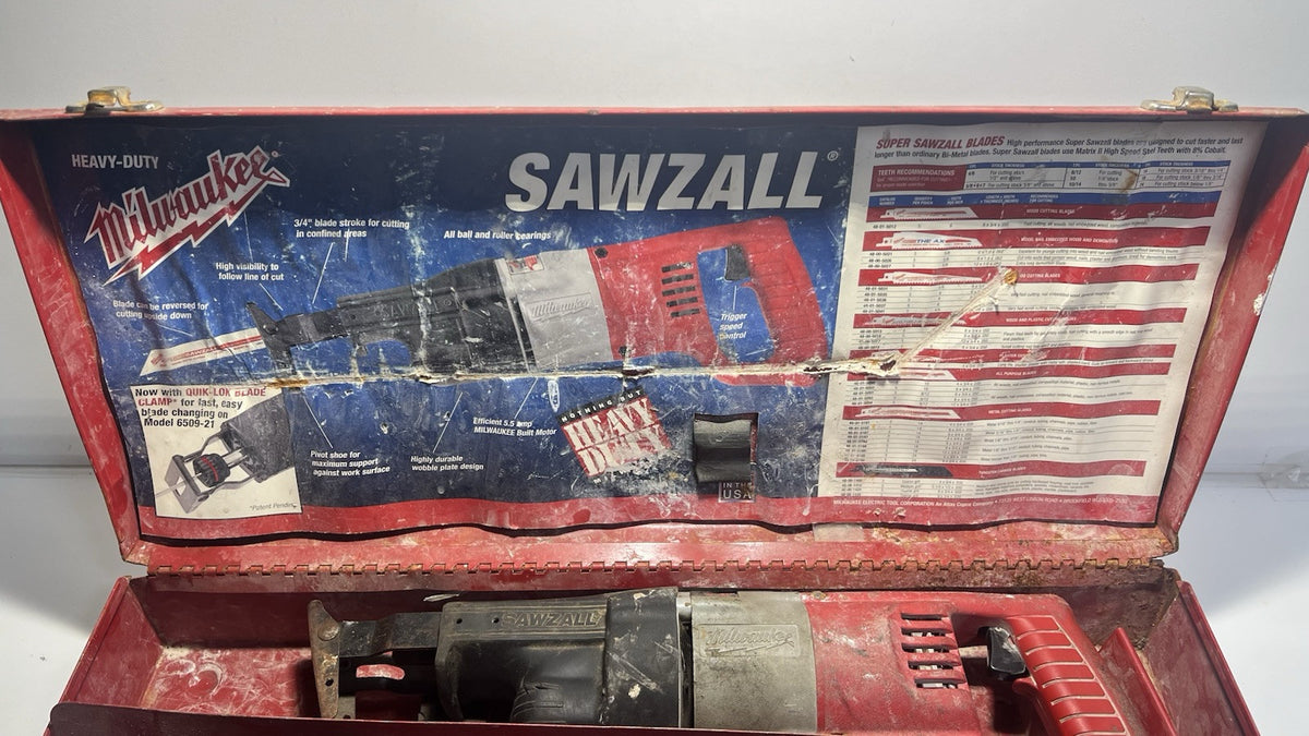 Milwaukee Heavy Duty Sawzall, Model 6509-21, Used, Tested, Case
