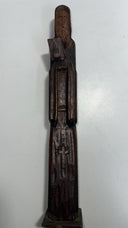 Vintage Hand-Carved Wooden Monk Statue 15” – Religious Folk Art Mexico