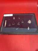 Native American Artifacts Lot 14 w/ Frame Arrowheads Collection 12”x8” Frame #15