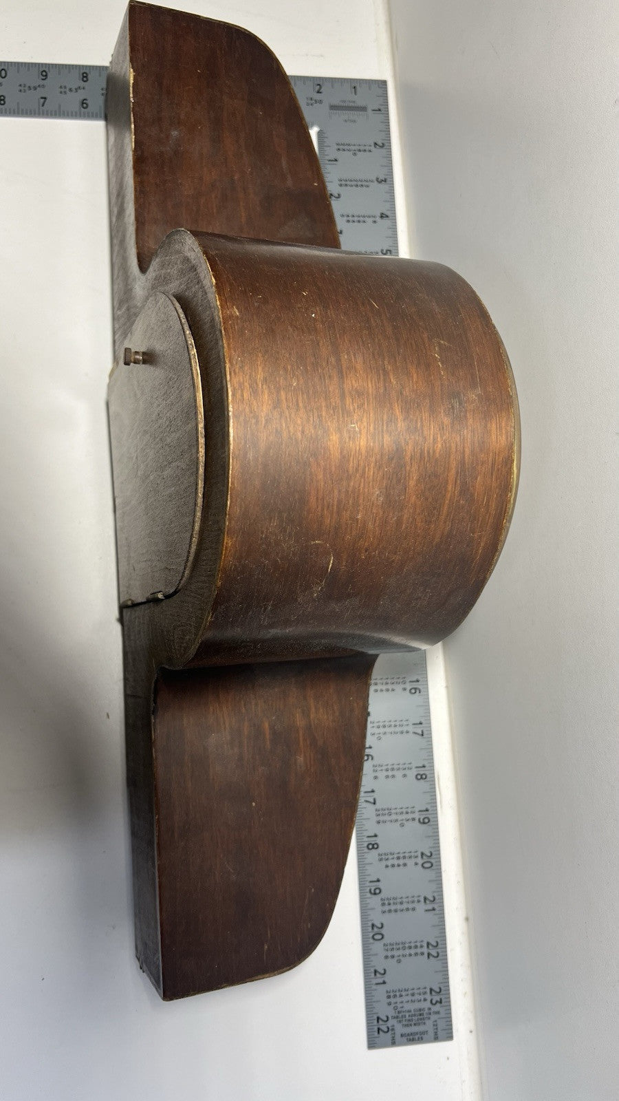 Vintage DDR Sonneberg Wooden Mantel Clock with Gong - For Repair (No Key)