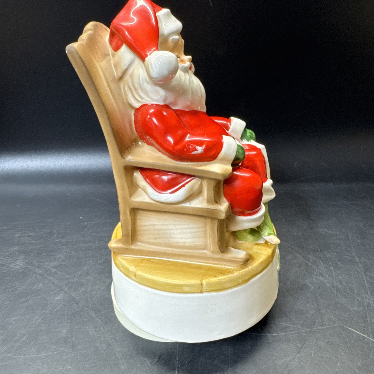 Vintage 1976 Josef Original Ceramic Christmas Sleepy Santa Musical Figurine