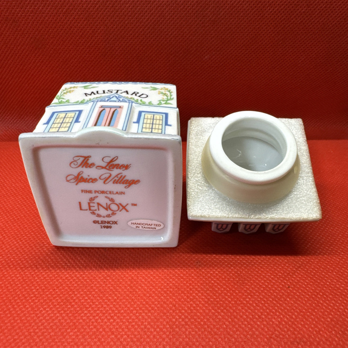 Vintage 1989 Lenox Spice Village Mustard Condiment Jar w/Lid