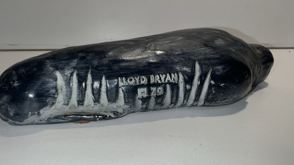Vintage Lloyd Bryan 1978 Handcrafted Seal Figurine - Signed, Painted, 8”.Damaged
