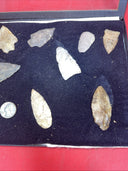 Native American Artifacts Lot 11 w/ Frame Arrowheads Collection 12”x8” Frame #14