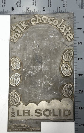 Antique Frankford Candy Chocolate Mold ½ LB Solid Bar Easter Eggs Design