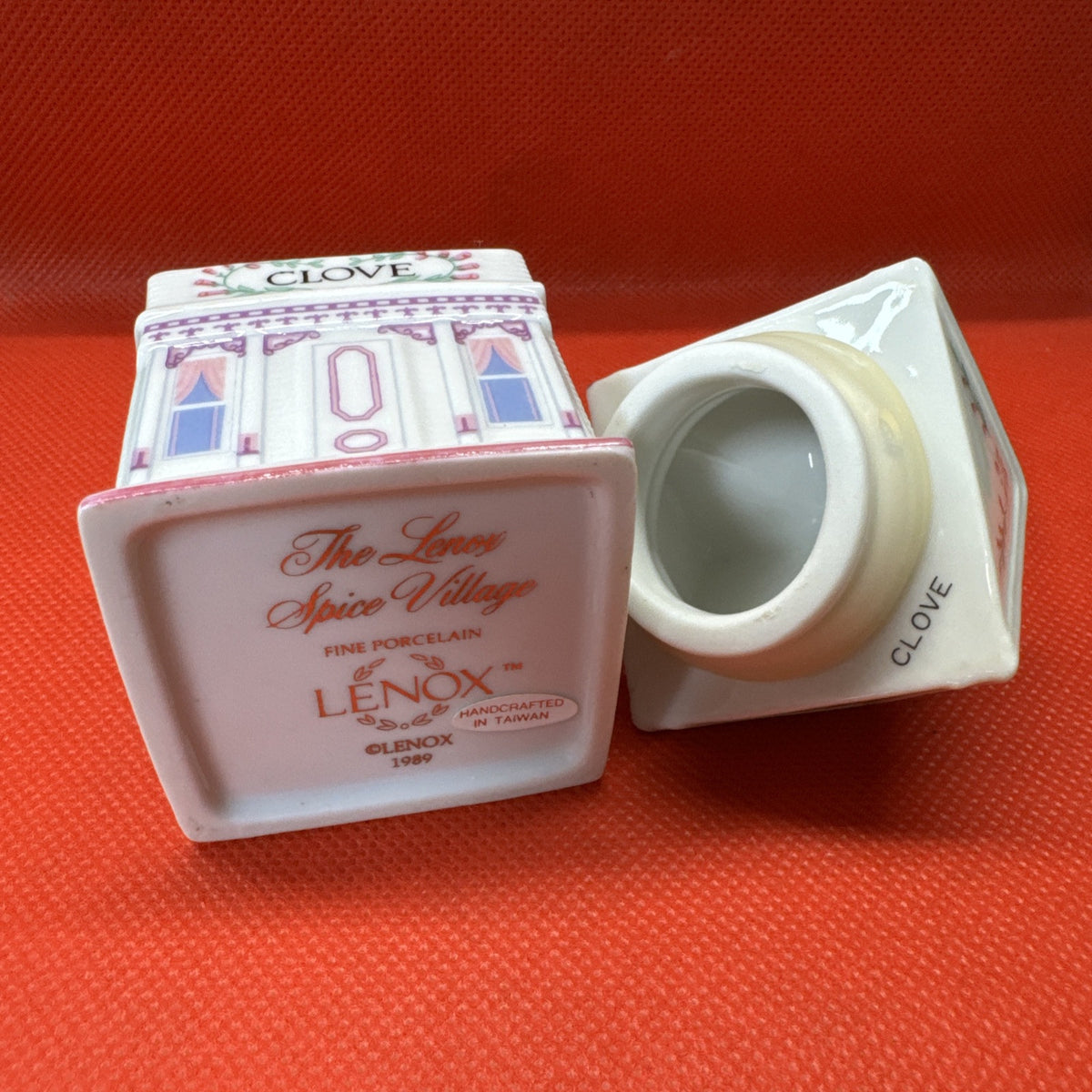 Vintage 1989 Lenox Spice Village CLOVE Jar With Lid