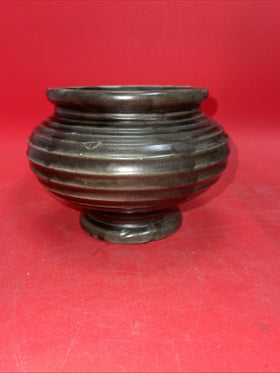 Vintage 1960's McCoy Pottery Green Floraline Ribbed Planter Marked 424