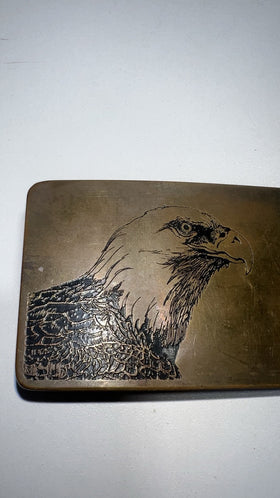 Ampersand Solid Brass Bald Eagle Buckle Kalamazoo Michigan Hand Made VTG 1970's