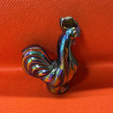 Fenton Rooster Carnival Glass 2.75” Tall Figurine Iridescent USA